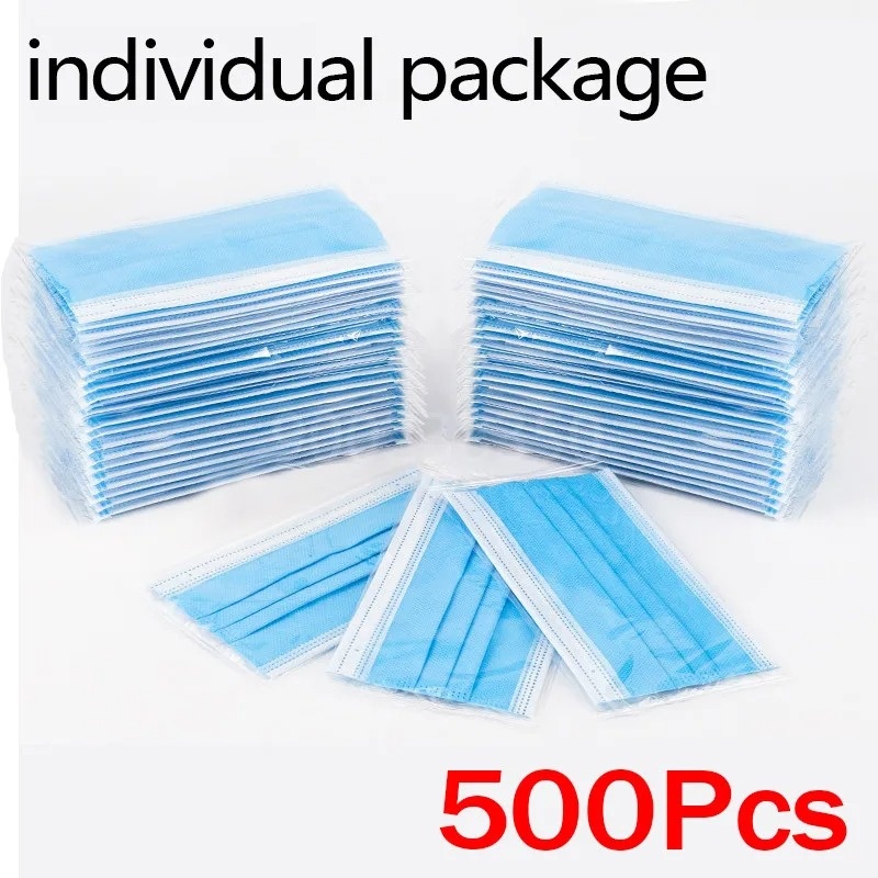Disposable Mask Blue - 50-500 szt. Jednorazowe maseczki dla dorosłych,