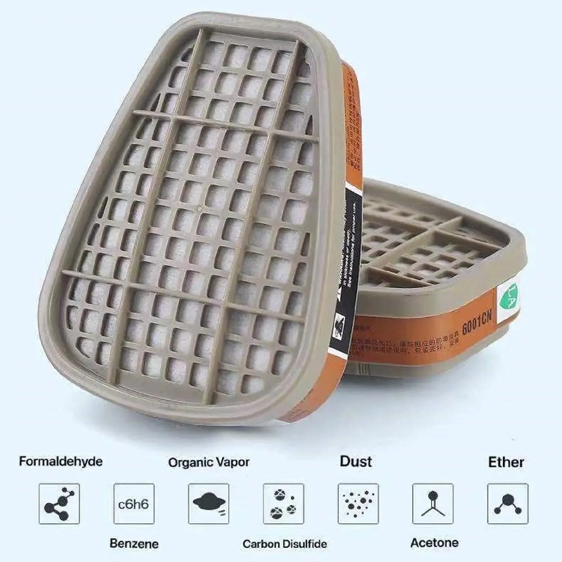Dust Mask Construction - Wkłady z węglem aktywnym 6001, filtry
