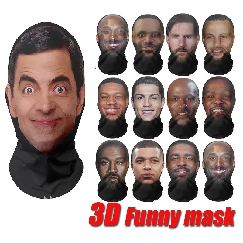 Kids Face Mask - 3D CR7 Messi bezszwowa maska ​​śmieszna