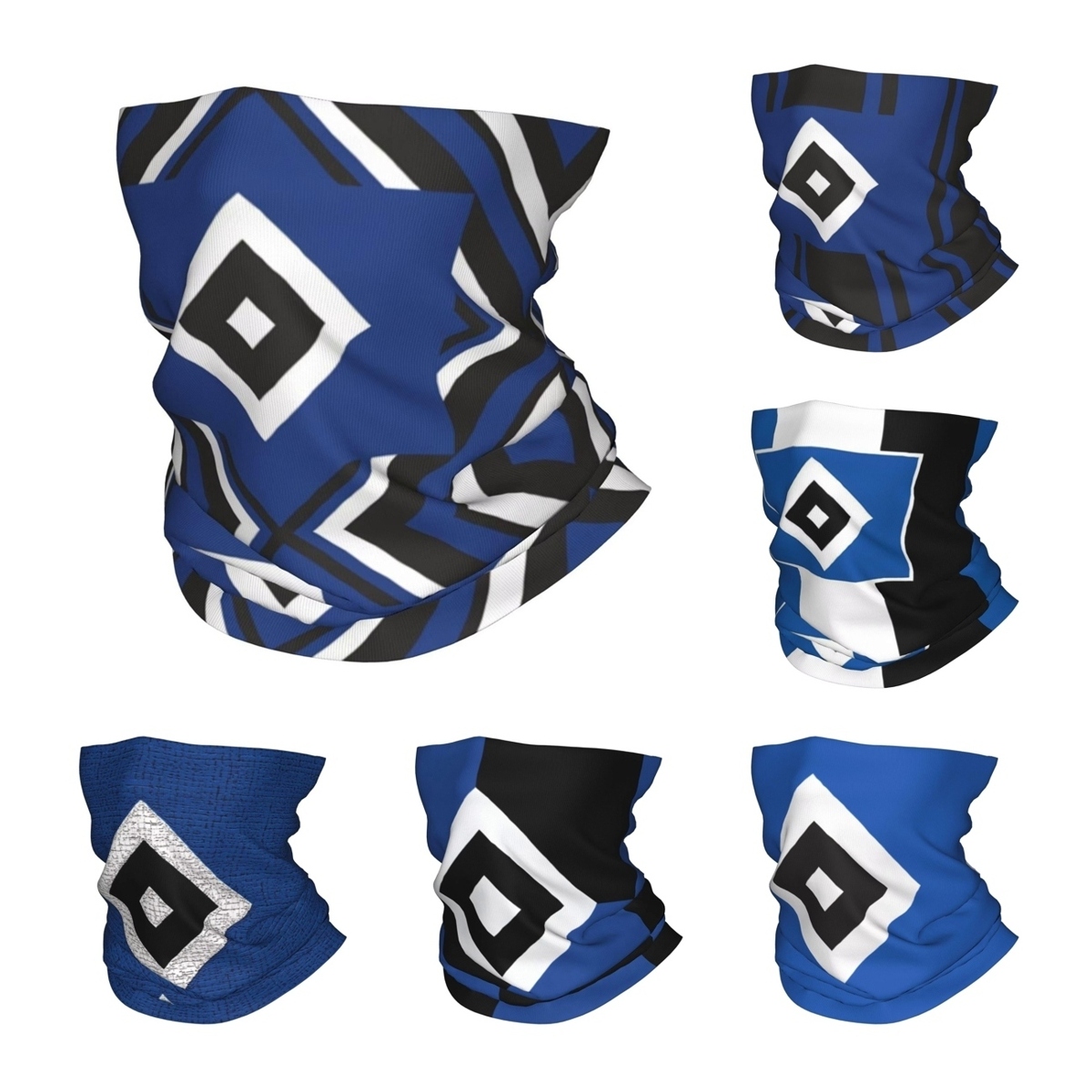 Neck Gaiter Face Cover - Niebieska Bandana Piłkarska Blue Diamond HSV