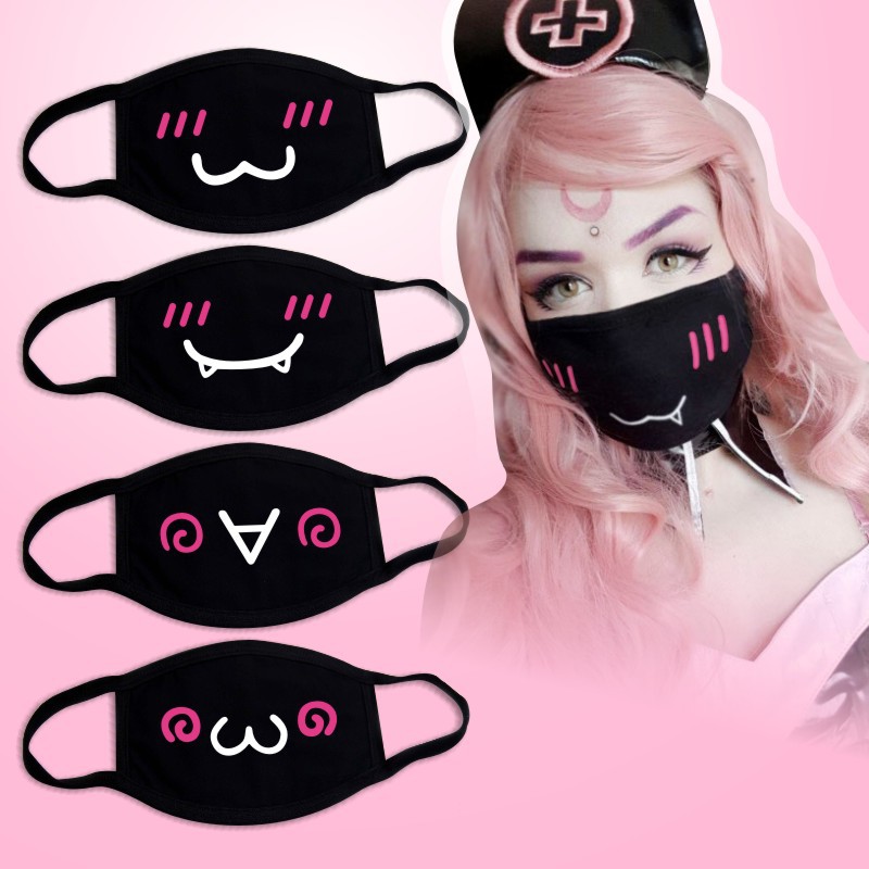 Respirator Half Face - Czarna bawełniana maska ​​unisex zimowa ciepła
