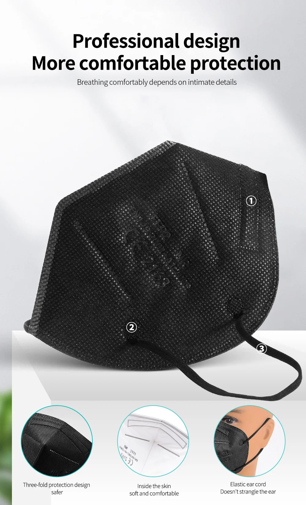 Maseczki FFP2 5-warstwowe z ce – Black Face Mask Pack recenzja i cena