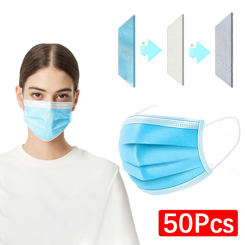 50 szt. 3-warstwowych maseczek – Disposable Mask Blue recenzja i cena